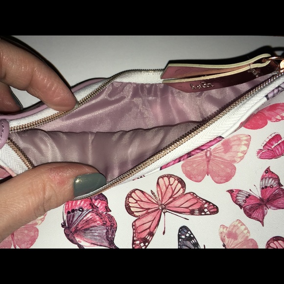 New Rose Gold Pink Purple Butterfly Makeup Bag - Picture 4 of 5